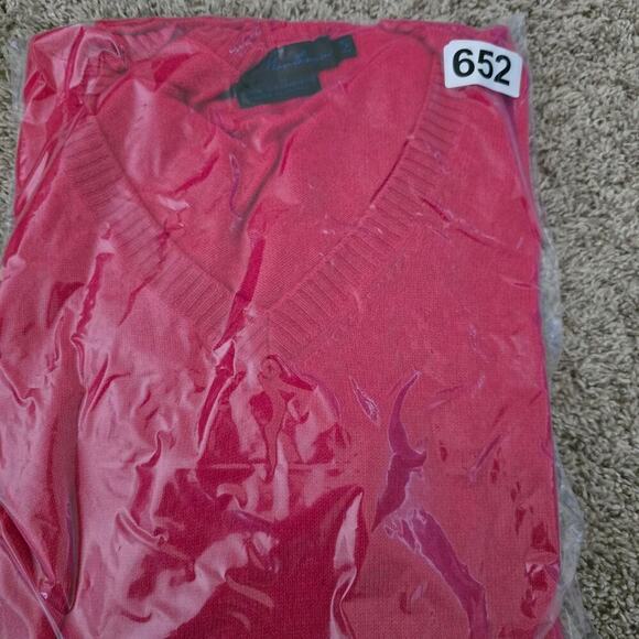 Enzo Mantovani Pink 100% Cashmere V-Neck Sweater M CozyLuxe Minimalist Soft Girl - Picture 8 of 8